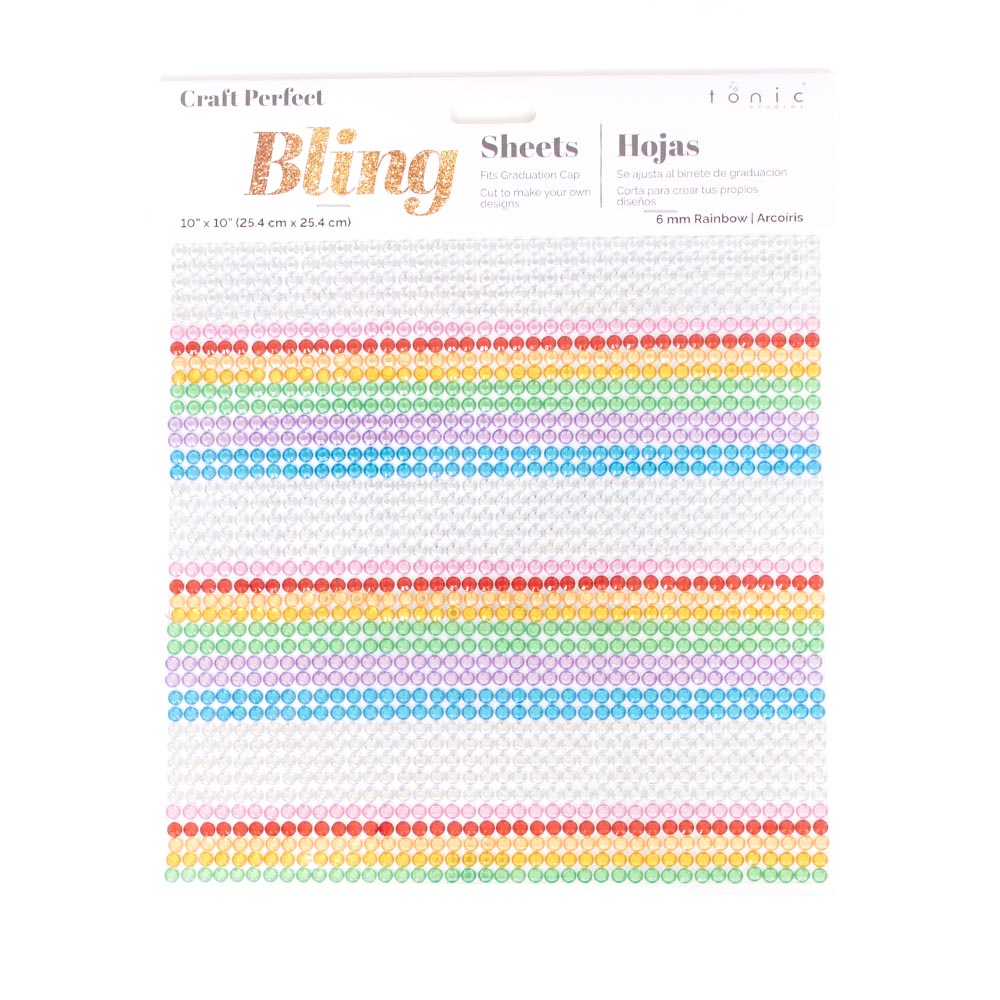 Craft Embellishments, Art & School, Craft Perfect, Grad Cap Decor, Rainbow, Gem Sheet, 962160